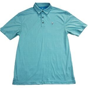Southern Shirt Co Polo Shirt Men Size M Blue Stripe Performance Stretch Golf Dad